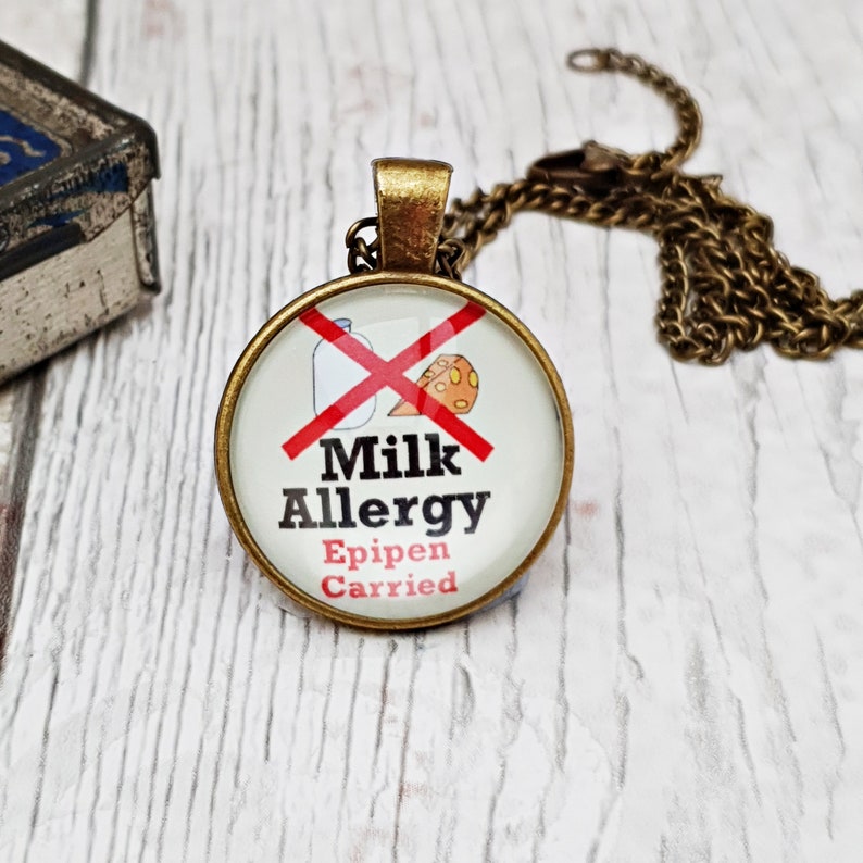 Milk Allergy Jewelry, Dairy Allergy Necklace, Medical Alert Necklace