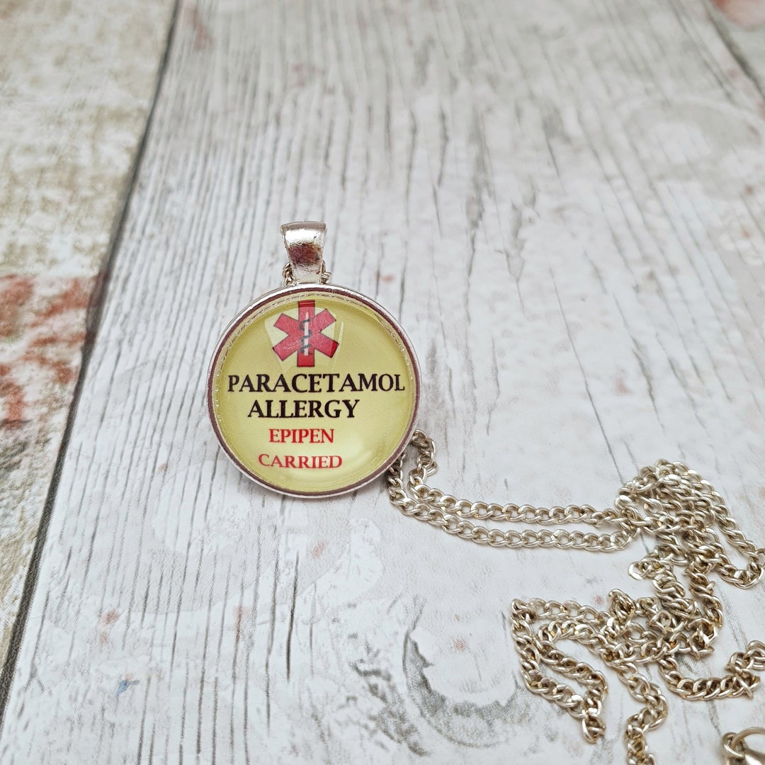 Paracetamol Allergy Pendant, Paracetamol Allergic, Medical Alert