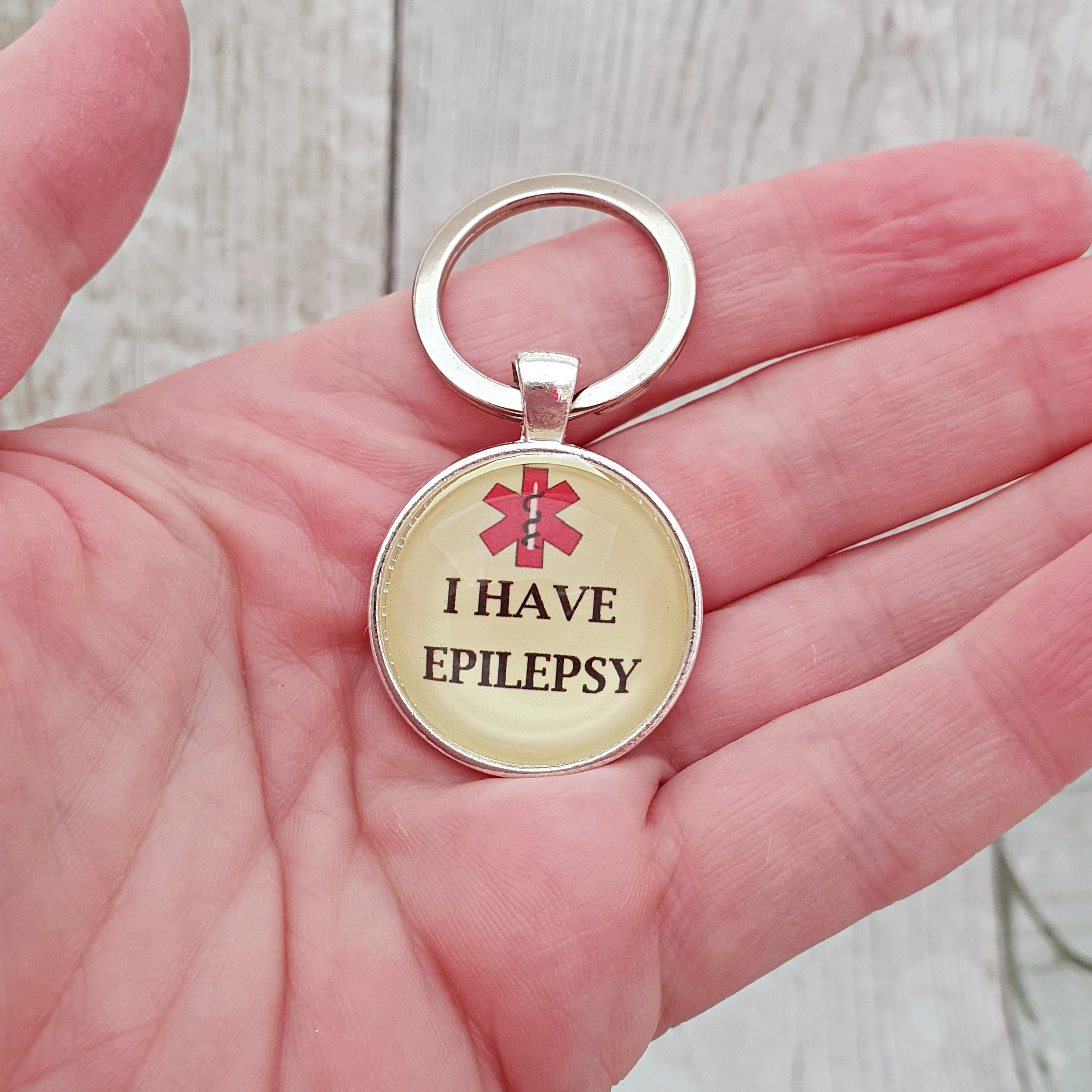 Epilepsy Medical Alert Keychain Fob Zipper Pull, Epileptic, Medical