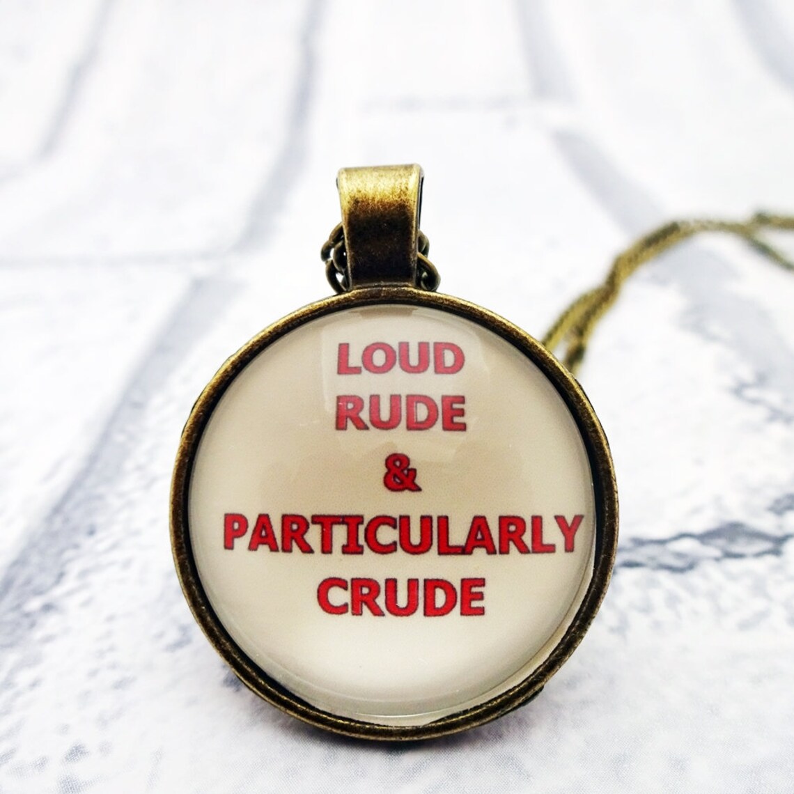 Funny Pendant Joke Necklace Loud Rude and Crude Funny Etsy UK