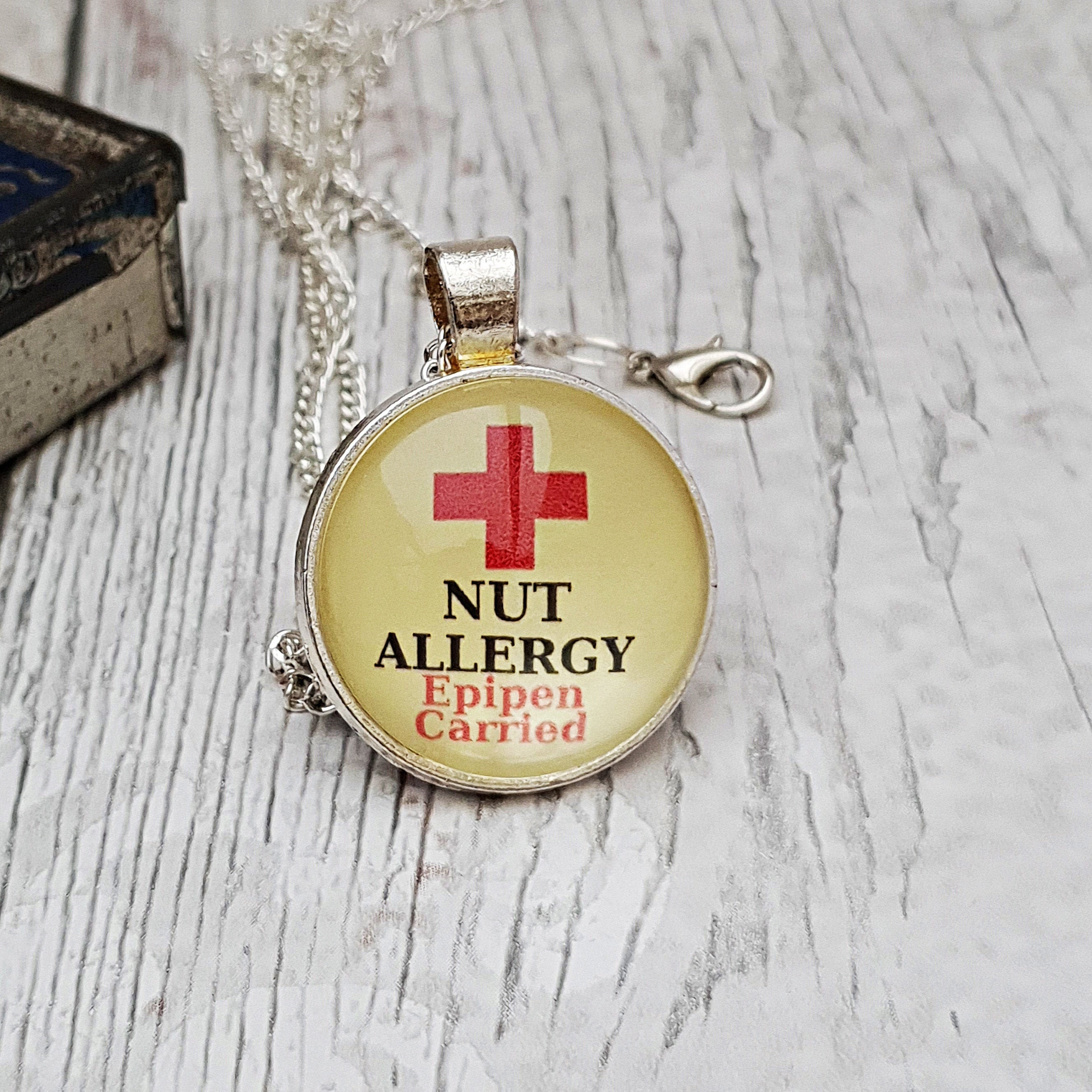 Nut allergy jewelry nut allergy necklace epipen alert Etsy