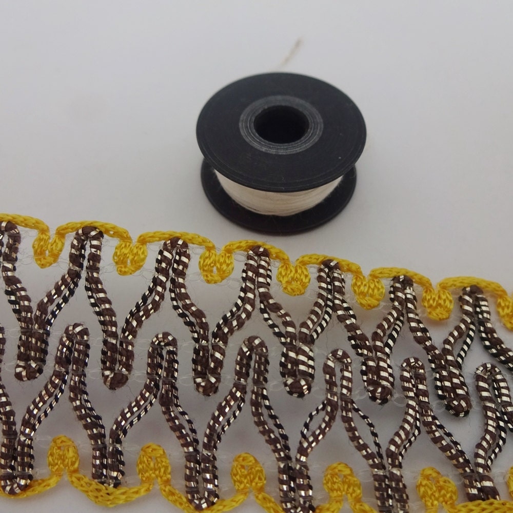 Yellow and silver trim sewing trim fancy trim 1 inch wide Etsy