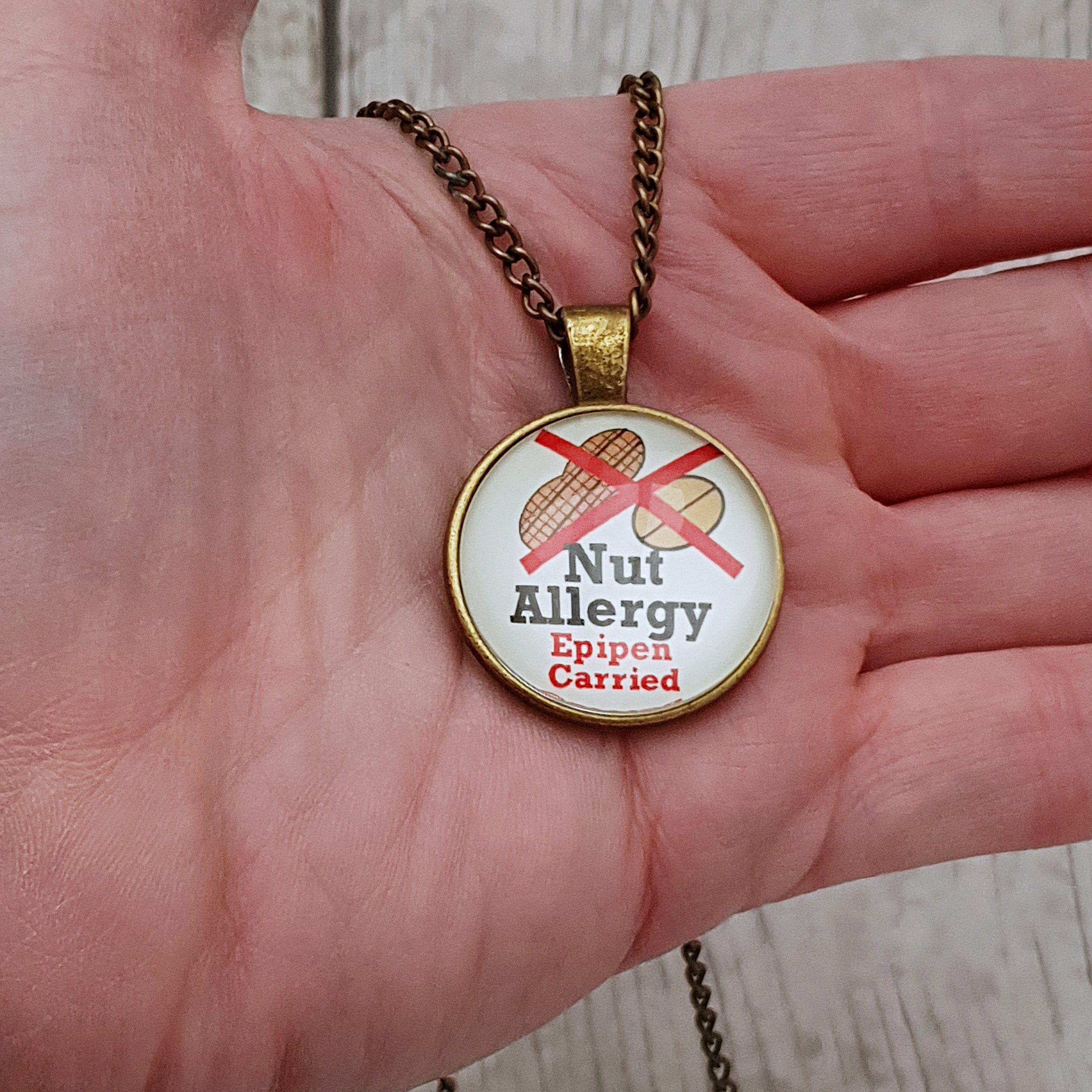 Peanut Allergy Jewelry Medical Alert Necklace Nut Allergy Etsy UK