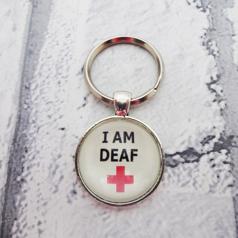 Deaf Awareness Medical Alert Deaf Keyring Sign Language Etsy