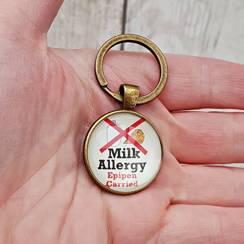 Milk Allergy Keyring Dairy Allergy Epipen Alert Medical Etsy