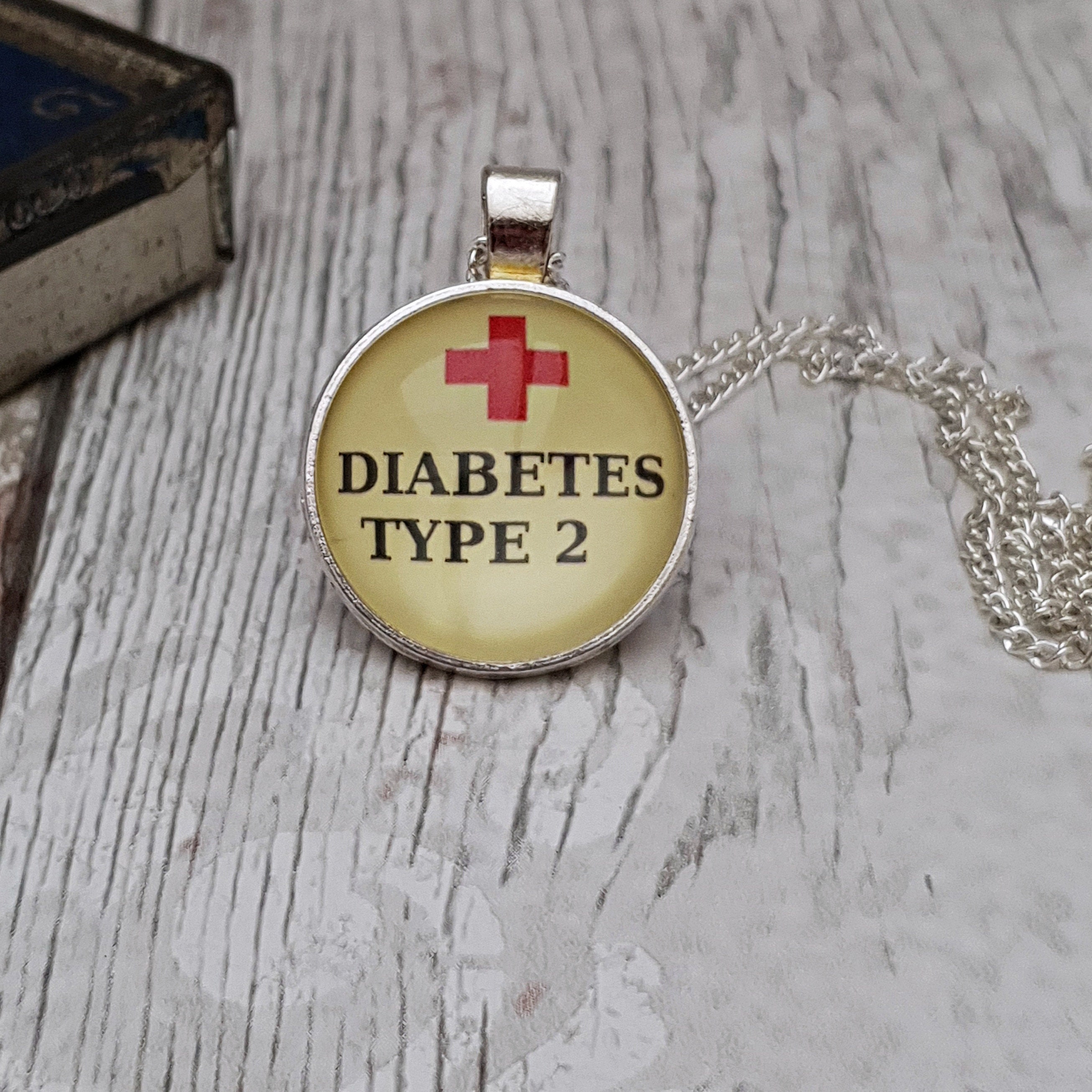 Diabetes Type 2 Necklace Medical alert Diabetes pendant Etsy