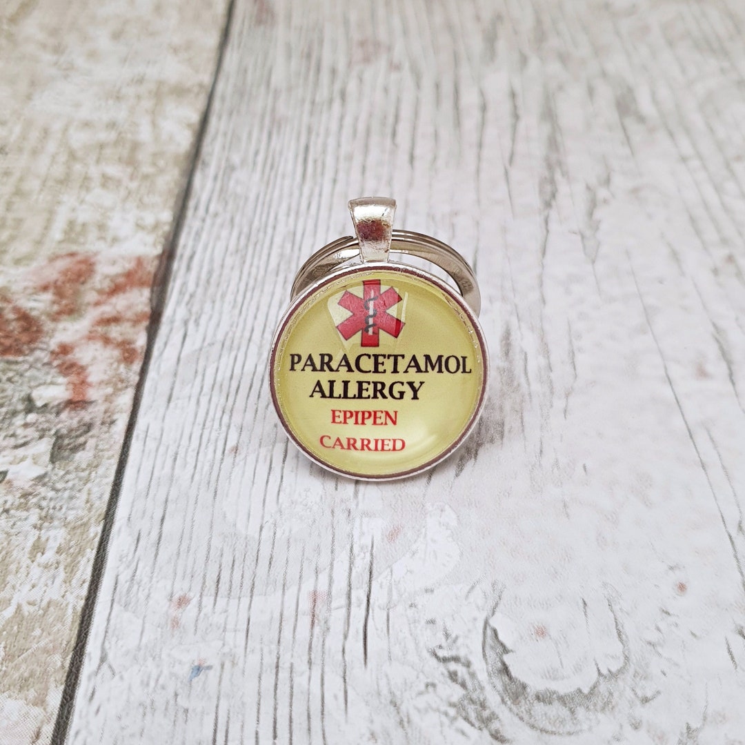 Paracetamol Allergy Keyring Paracetamol Allergic Etsy