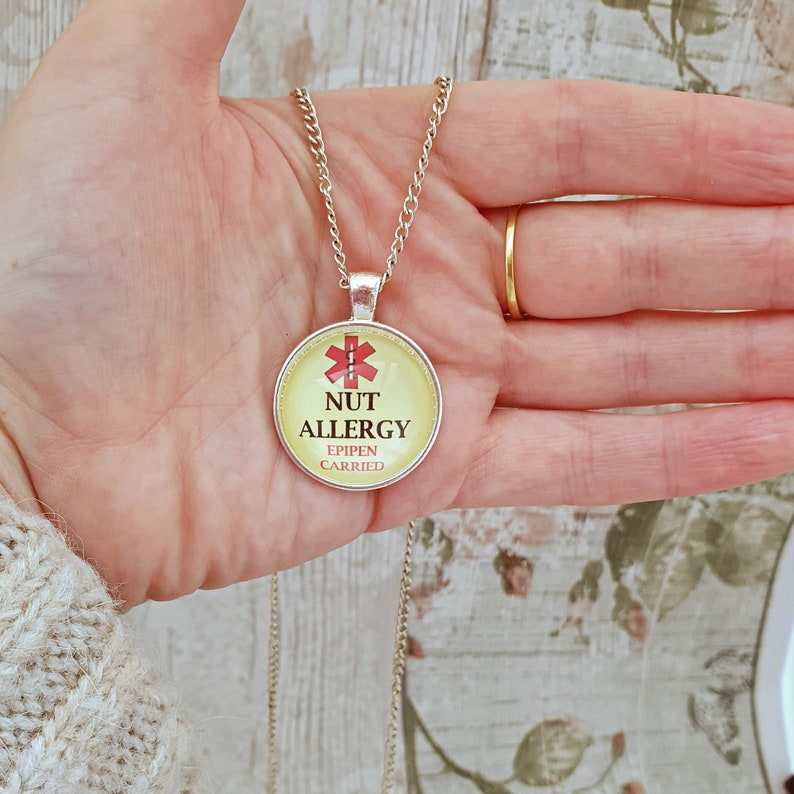 Nut Allergy Jewelry, Nut Allergy Necklace, Epipen Alert, Medical Alert