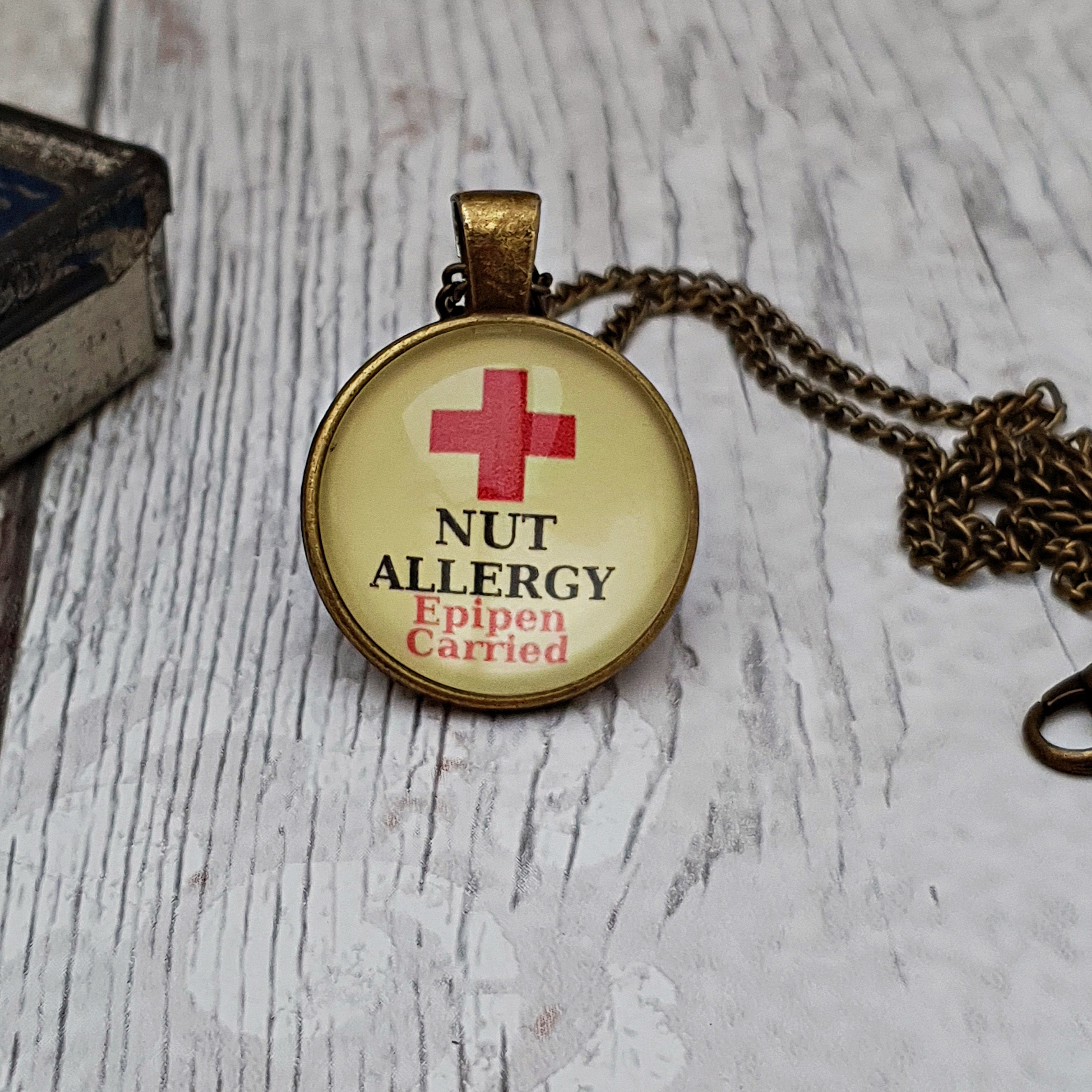 Nut allergy jewelry nut allergy necklace epipen alert Etsy