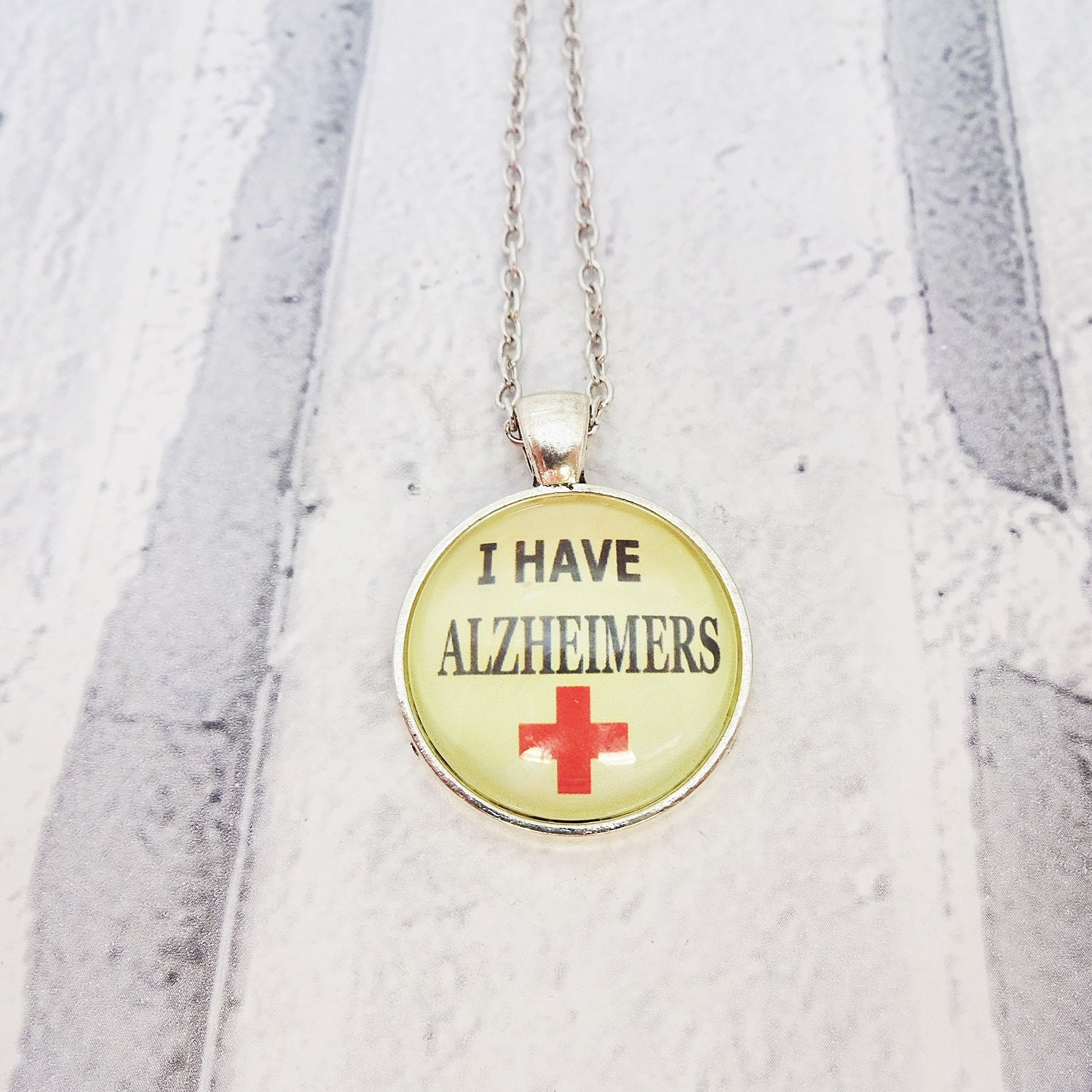 Alzheimers necklace medical alert pendant medical id Etsy