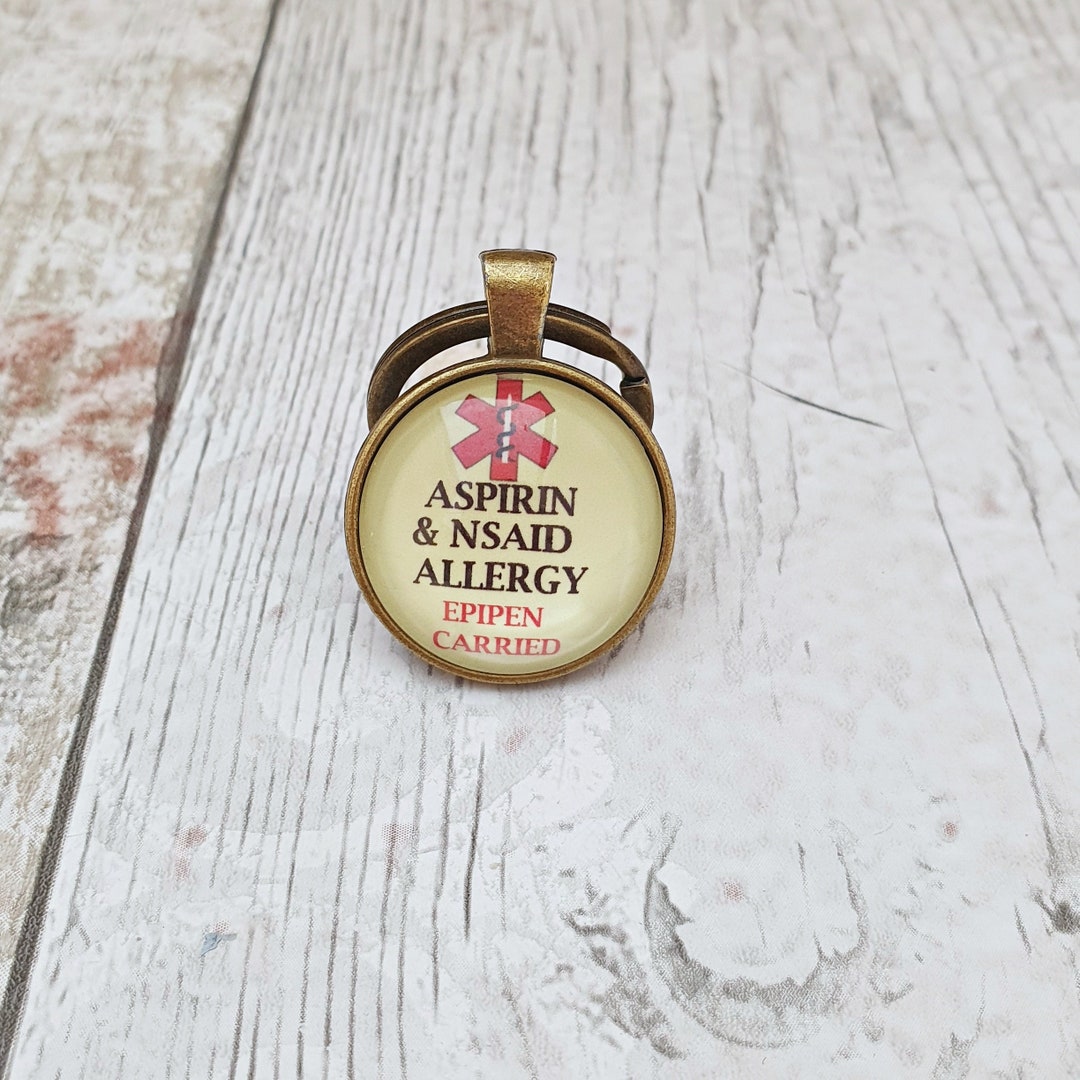 Aspirin Allergy Keychain NSAID Salicylate Allergy Medical Etsy