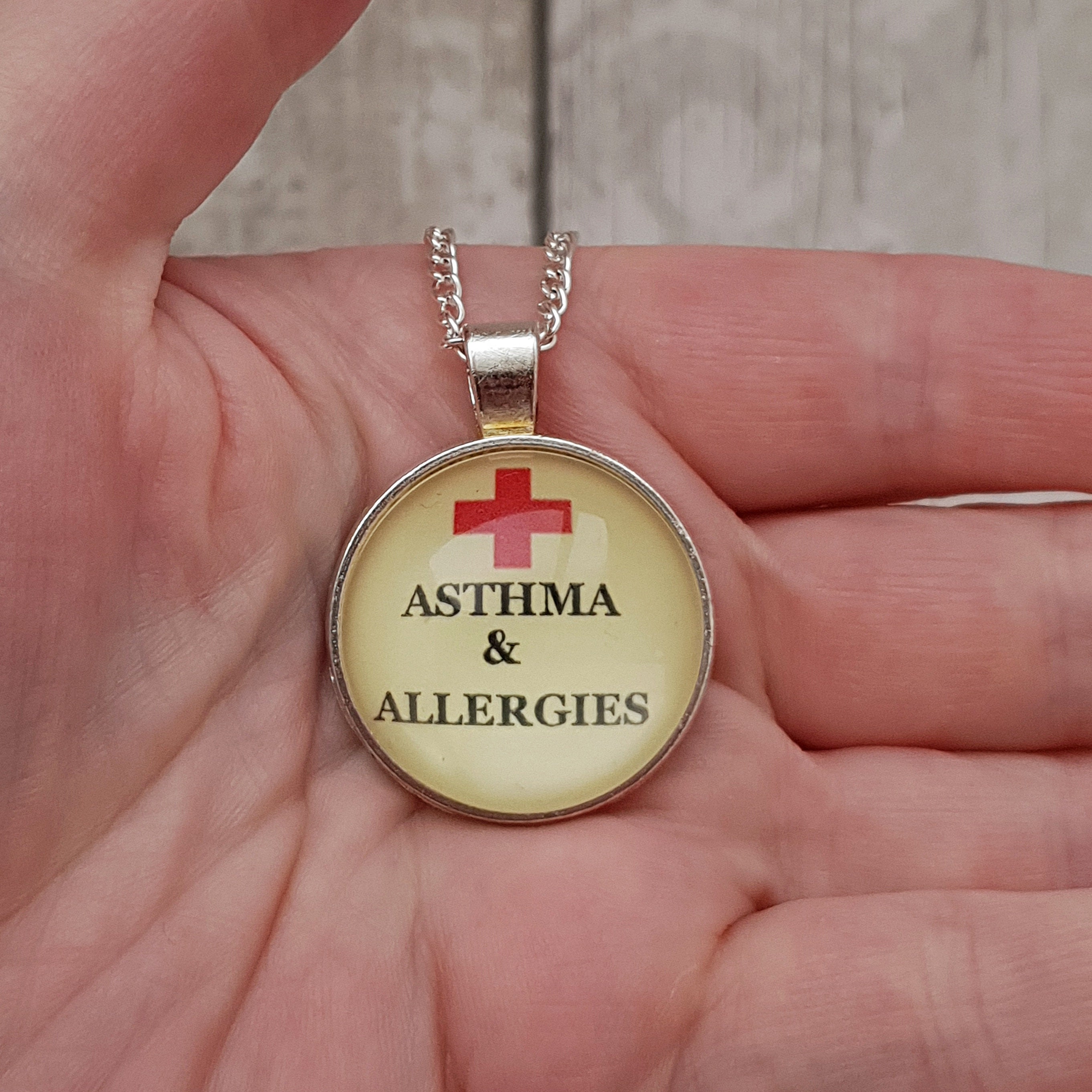 Asthma medical necklace Allergies medical alert pendant Etsy