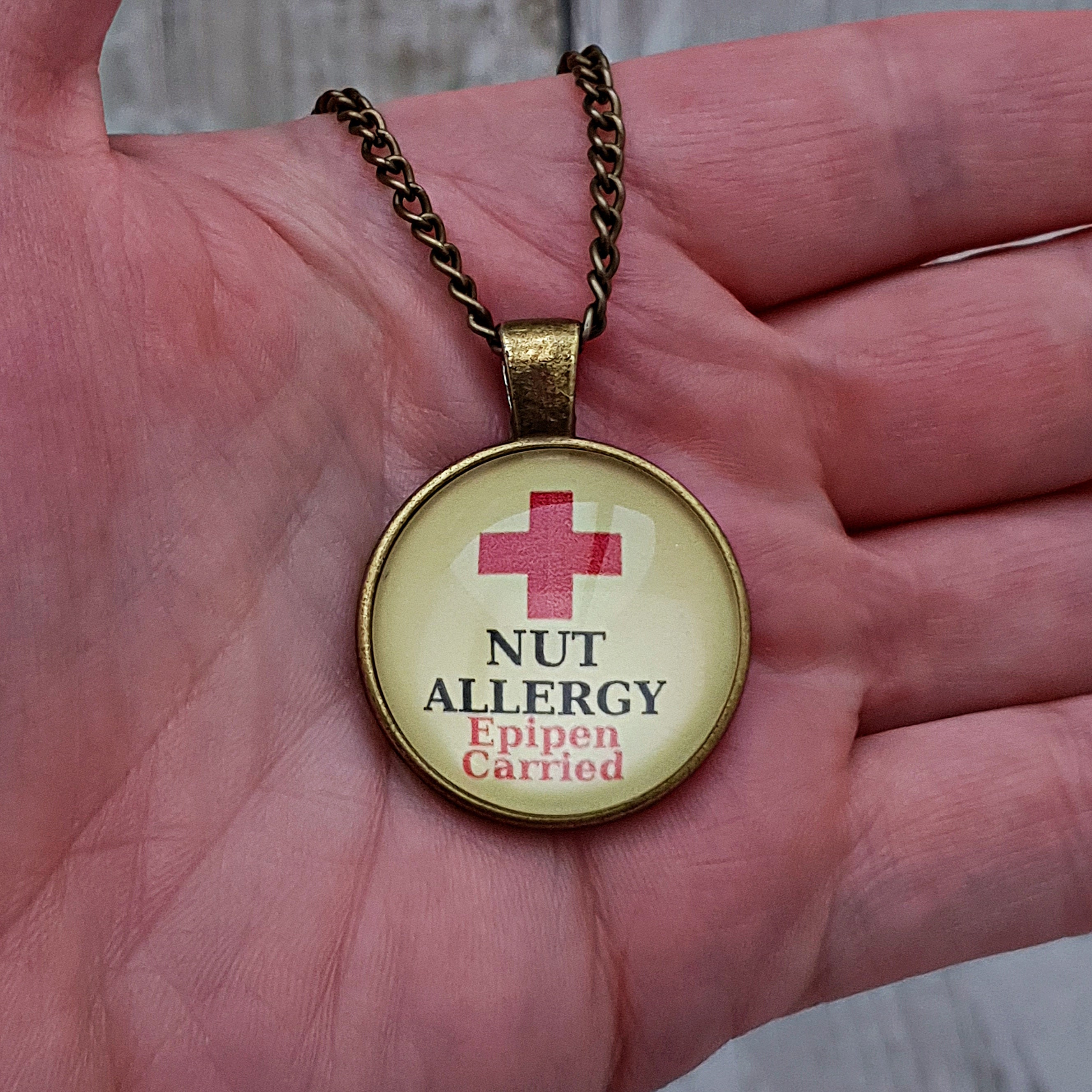 Nut allergy jewelry nut allergy necklace epipen alert | Etsy