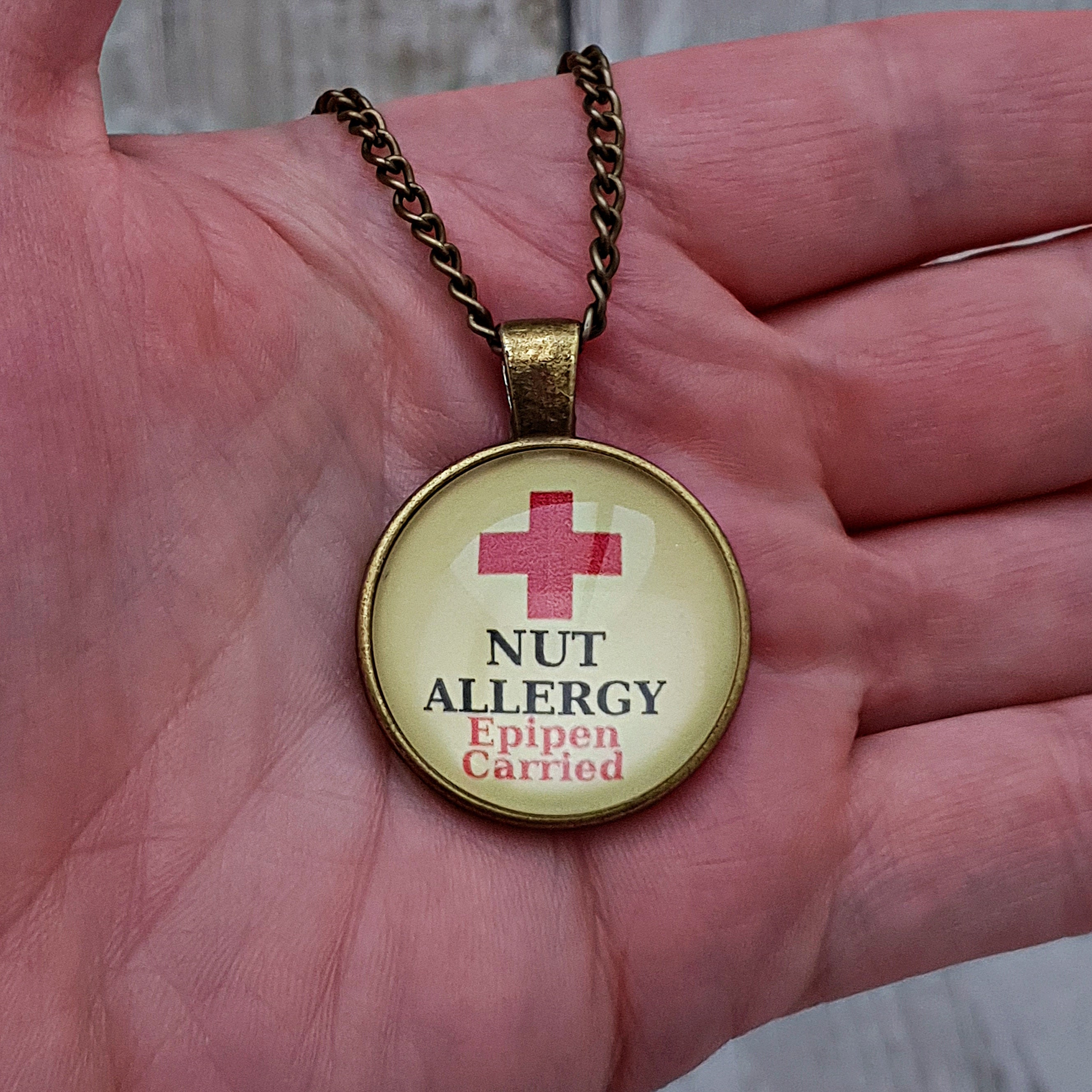 Nut allergy jewelry nut allergy necklace epipen alert Etsy
