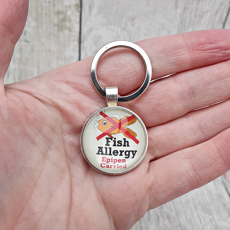 Fish Allergy Keyfob Seafood Allergy Charm Allergy to Fish Etsy UK