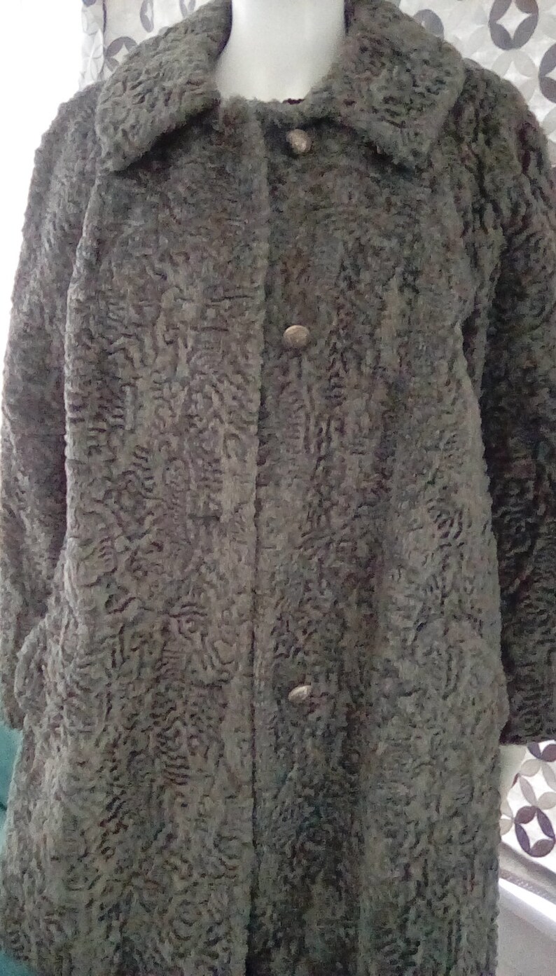 Vintage Grey Faux Persian Lamb 1960s Swing Coat by Susan Lynn Etsy