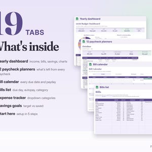 Budget by Paycheck Spreadsheet Google Sheets & Excel | Bi-Weekly Budget Template, Bill Calendar, Paycheck Planner image 2