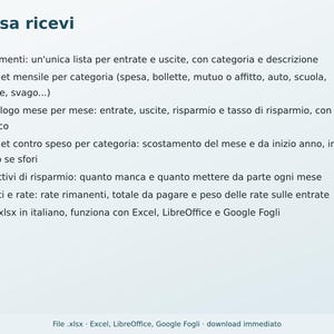 Budget familial 2027 (Excel en italien) | Dépenses du ménage, revenus et dépenses, épargne, objectifs, dettes et paiements image 8