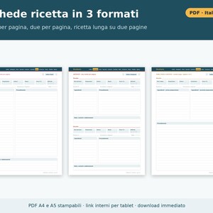 Libro de recetas en PDF para rellenar e imprimir (tamaños A4 y A5) | Libro de recetas digital para tabletas, cuaderno de recetas familiar, tarjetas de recetas imagen 2