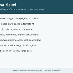 Printbaar reisdagboek (A4 en A5 PDF) | Italiaans reisdagboek, paklijst, reisroute, onkostenoverzicht, reiscadeau afbeelding 7