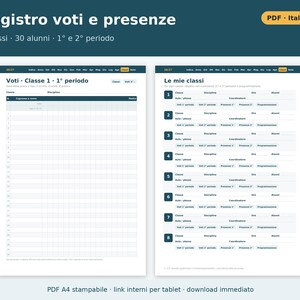 Teacher's Agenda 2026-2027 (Printable and Digital PDF) | Teacher's Grades and Attendance Record, Teacher's Agenda, Teacher's Planner in Italian image 2