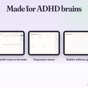 ADHD Digital Planner 2026-2027, Hyperlinked iPad Planner for GoodNotes Notability, Daily Weekly Monthly, Habit Mood Tracker image 5