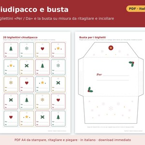 Printable Christmas Cards (PDF) | 12 Foldable Greeting Cards in 4 Styles, Ready-Made Greetings, Gift Tag, and Envelope to Cut Out image 5