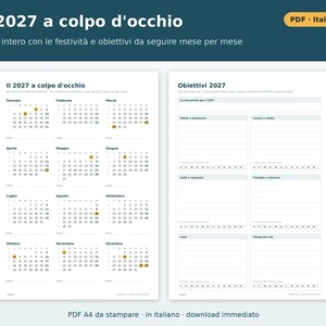 Planner Mensile 2027 da Stampare PDF A4 in Italiano | Agenda Mensile su Due Pagine, Obiettivi, Scadenze e Bollette, Abitudini, Budget immagine 3