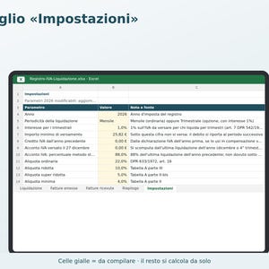 VAT Sales and Purchases Register in Excel in Italian | Monthly and Quarterly Liquidation, F24 Deadlines, Annual VAT Summary image 5