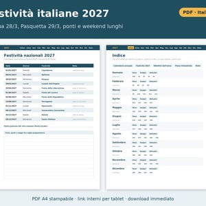 2027 Planner in Italian (Digital and Printable PDF) | Weekly and Monthly Planner, Italian Holidays, Goals, Budget, Habit Tracker image 4