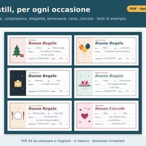 Certificados de regalo imprimibles en PDF | Certificados de regalo para Navidad, cumpleaños, salones de belleza, cenas y tratamientos de bienestar | 6 estilos en 2 formatos para rellenar a mano imagen 2