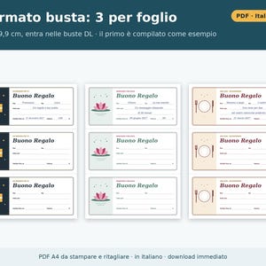 Certificados de regalo imprimibles en PDF | Certificados de regalo para Navidad, cumpleaños, salones de belleza, cenas y tratamientos de bienestar | 6 estilos en 2 formatos para rellenar a mano imagen 3
