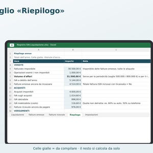 VAT Sales and Purchases Register in Excel in Italian | Monthly and Quarterly Liquidation, F24 Deadlines, Annual VAT Summary image 4
