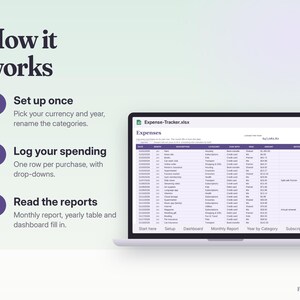 Expense Tracker Spreadsheet Google Sheets & Excel | Spending Log, Monthly Report, Subscription Tracker image 4