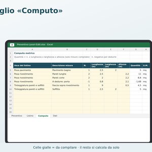 Construction Estimates (Excel) in Italian | Plumber, Electrician, Painter, Bricklayer, Price List, Bill of Quantities, Reduced VAT image 3