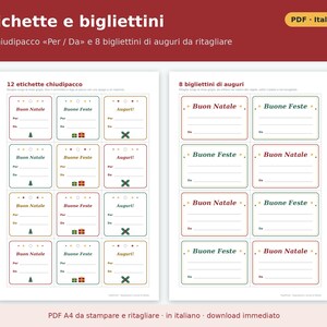 Segnaposto Natale da Stampare PDF | Kit Tavola delle Feste con Menù da Compilare, Etichette Chiudipacco, Bigliettini, Fascette Tovagliolo immagine 5