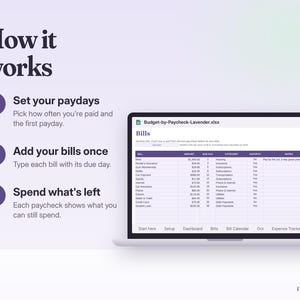 Budget by Paycheck Spreadsheet Google Sheets & Excel | Bi-Weekly Budget Template, Bill Calendar, Paycheck Planner image 4