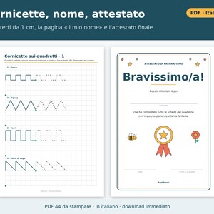 Werkbladen voor schrijfvoorbereiding voor kinderen (PDF) | Werkboek voor schrijfvoorbereiding voor kinderen van 3-6 jaar: Lijnen, patronen, letters en cijfers om te herhalen, kleuterschool afbeelding 6