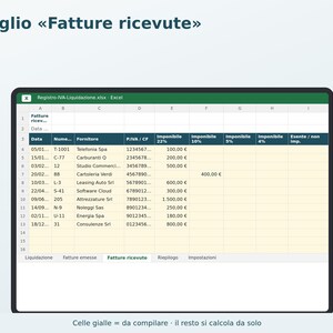 VAT Sales and Purchases Register in Excel in Italian | Monthly and Quarterly Liquidation, F24 Deadlines, Annual VAT Summary image 3