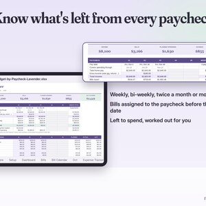 Budget by Paycheck Spreadsheet Google Sheets & Excel | Bi-Weekly Budget Template, Bill Calendar, Paycheck Planner image 3