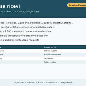 Budget familial 2027 (Excel en italien) | Dépenses du ménage, revenus et dépenses, épargne, objectifs, dettes et paiements image 2