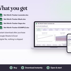 Net Worth Tracker Spreadsheet Google Sheets & Excel | Assets and Debt Tracker, Monthly Net Worth Dashboard, Goal Planner image 7