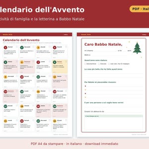 Christmas Planner 2026 (Printable PDF) in Italian | Gifts, Budget, Advent for Kids, Holiday Menus, Letters to Santa image 2