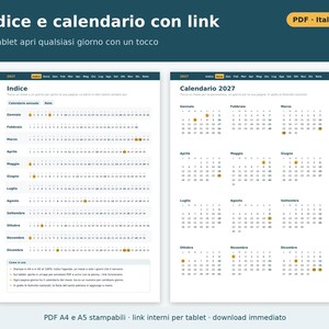 2027 Daily Planner in PDF Format (Printable A4 and A5 Size) | One Page a Day, Dated Daily Planner in Italian, Italian Holidays image 4