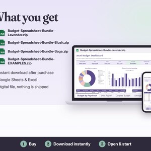 Budget Spreadsheet Bundle Google Sheets & Excel | Budget by Paycheck, Debt Payoff Tracker, Couples Budget, Savings Tracker image 7
