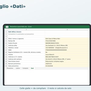 Construction Estimates (Excel) in Italian | Plumber, Electrician, Painter, Bricklayer, Price List, Bill of Quantities, Reduced VAT image 4