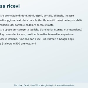 Short-Term Rental Management Software in Excel (in Italian) | Booking Register, Tourist Tax, Flat-Rate Tax, Vacation Rental Expenses image 7