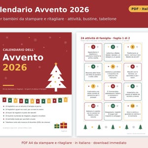 2026 Advent Calendar for Kids (Printable PDF) | 24 Activity Cards, DIY Envelopes, Number Labels, Coupons, Countdown image 1