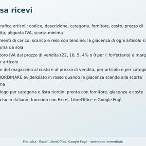 Warehouse Inventory in Excel in Italian | Store Inventory Management, Loading and Unloading, Stock, Reordering, Inventory Value, VAT Margin image 4