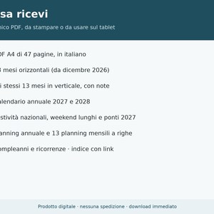 Printable 2027 Calendar (PDF) in Italian | Monthly, Horizontal and Vertical, Yearly, Holidays and Long Weekends, Shift and Vacation Planning image 7